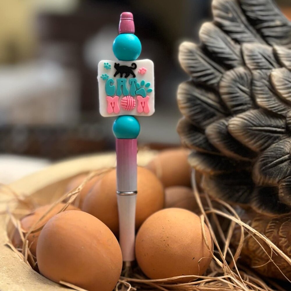 Beadable Pen "Cat Mom" #56